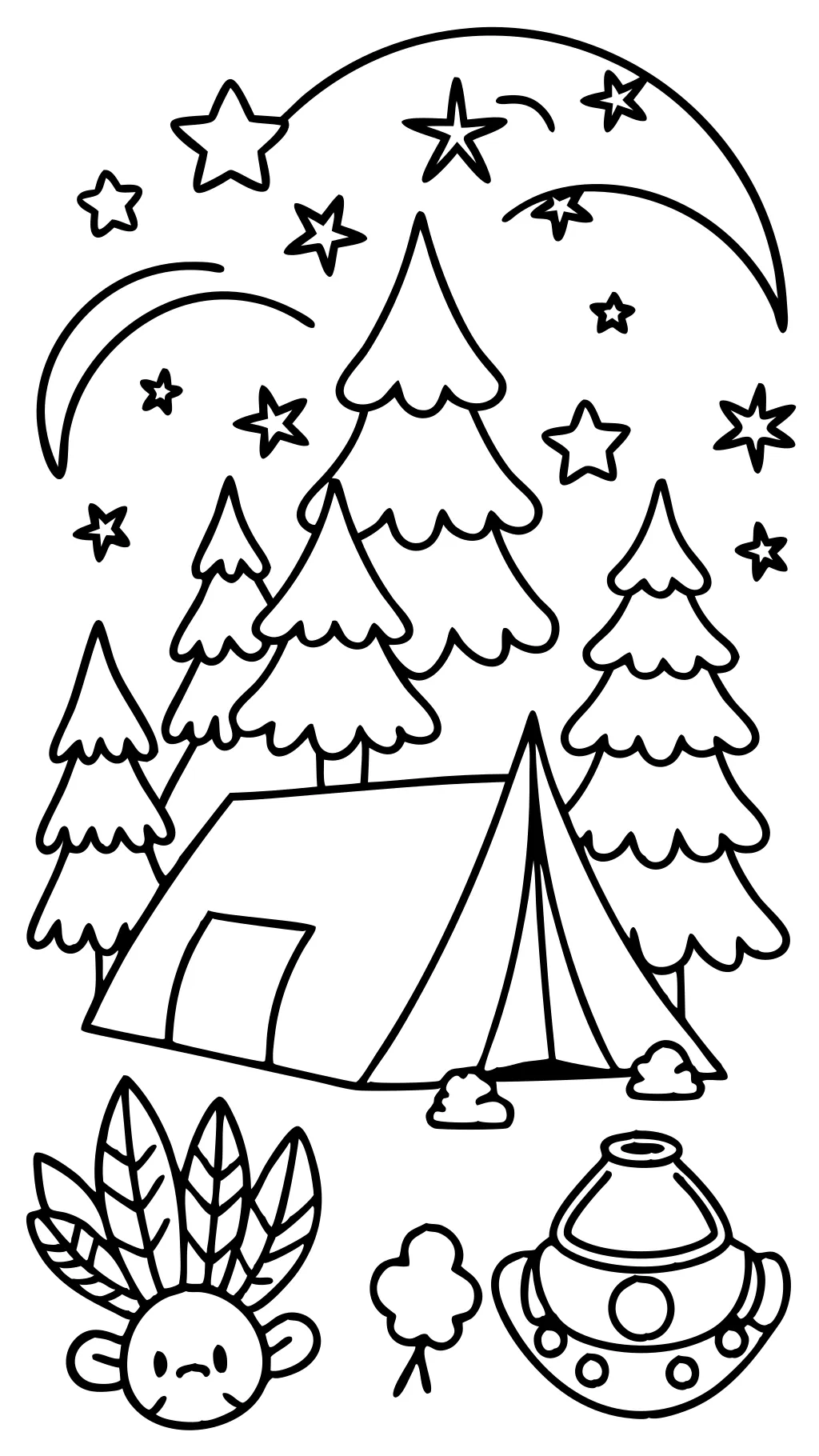 coloriages de camping pour école maternelle